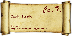 Csák Tünde névjegykártya